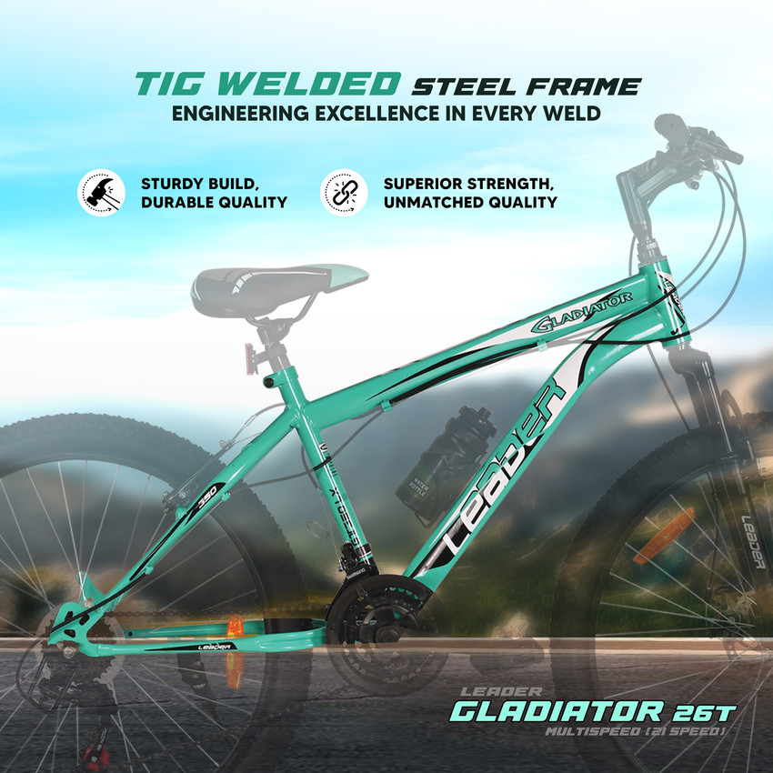 LEADER Gladiator Multi Speed 21 Speed Cycle with Front Suspension and Disc Brake 26 T Hybrid Cycle City Bike Price in India Buy LEADER Gladiator Multi Speed 21 Speed Cycle with Front