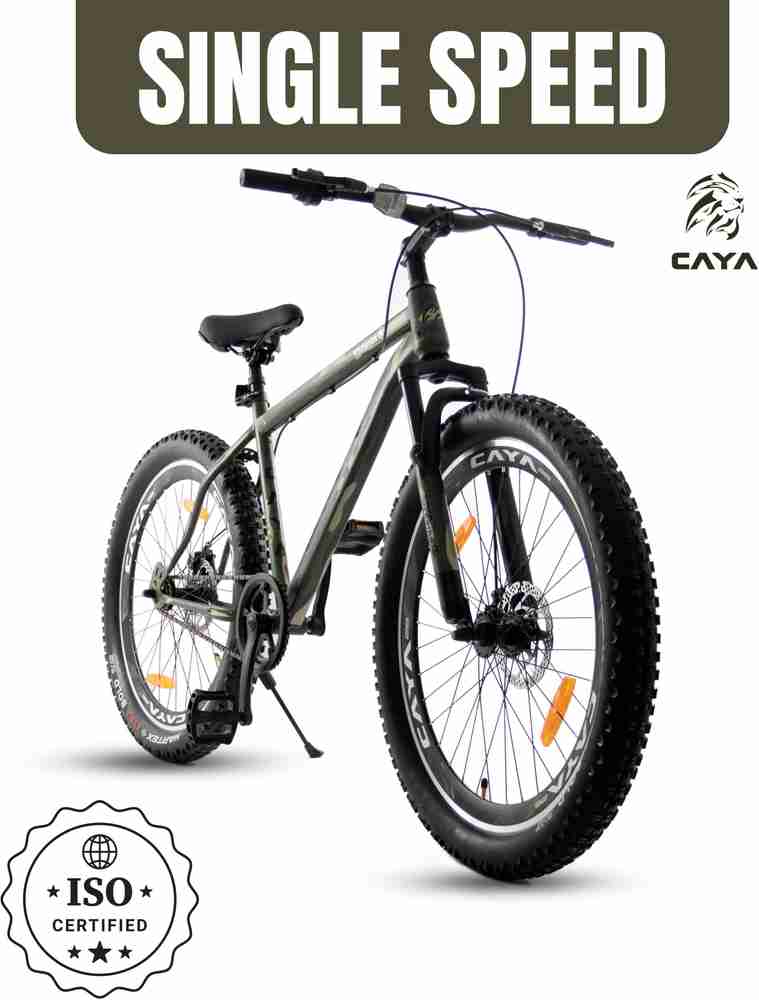 CAYA WARRIOR 26 Army Green Dual Disc Triple Alloy Rims Shocker 26 T Fat Tyre Cycle