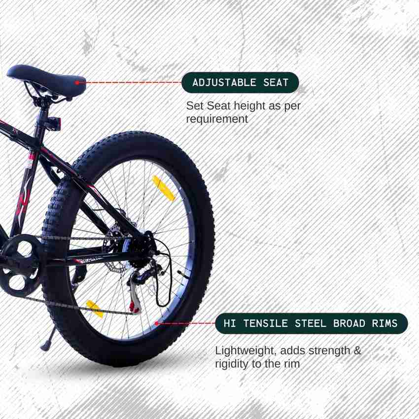 EAST COAST Hustle 26T Fat Tyre Cycle With Gear 7Speed Black 26 T Mountain Cycle Price in India Buy EAST COAST Hustle 26T Fat Tyre Cycle With Gear 7Speed Black 26 T Mountain