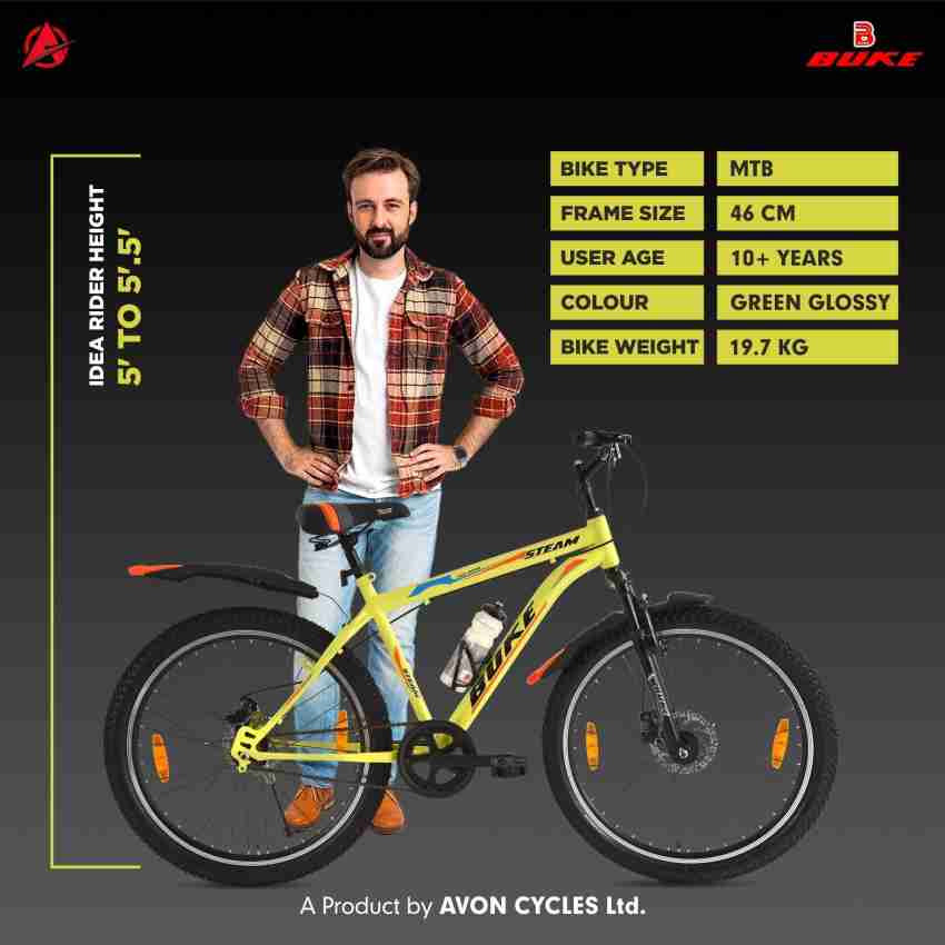 AVON Buke Steam26T MTB 26Inch Wheel 18Inch Frame Rigid Suspension Disc Brakes 26 T Hybrid Cycle City Bike Price in India Buy AVON Buke Steam26T MTB 26Inch Wheel 18Inch Frame Rigid Suspension Disc Brak...