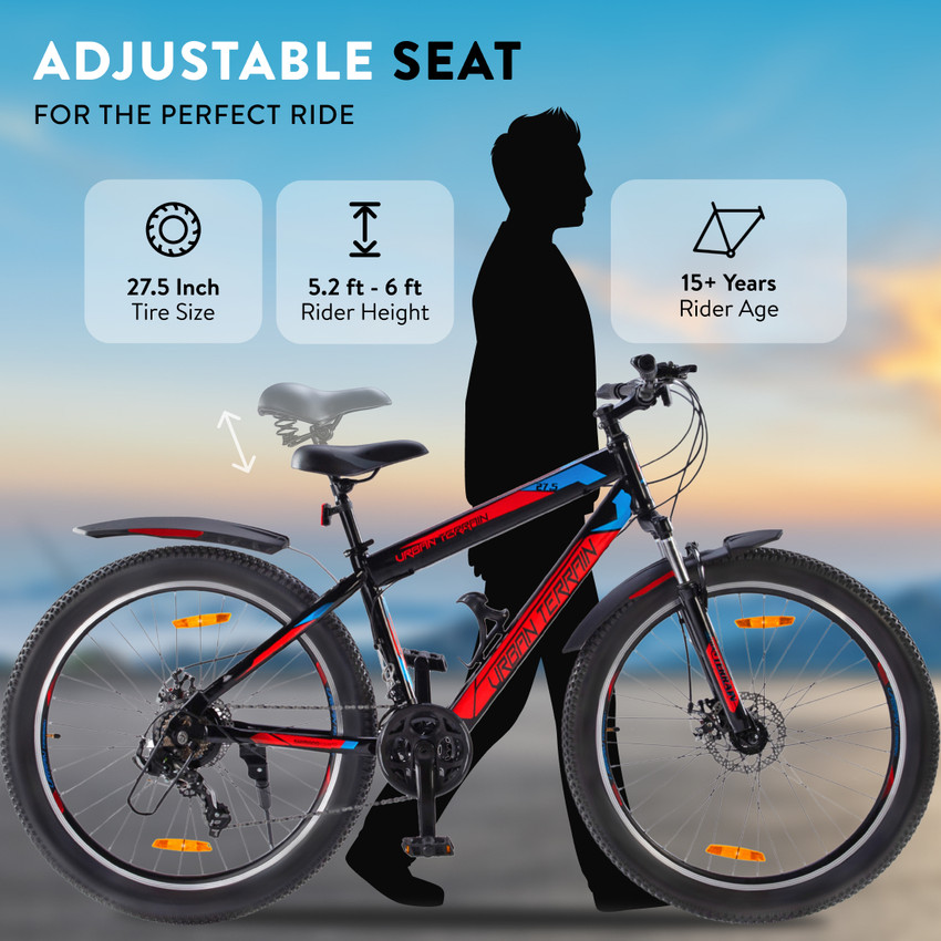 Urban Terrain Mountain Bike Shimano Geared Cycles for Men with Dual Disc Brake MTB UT2000 27.5 T Road Cycle