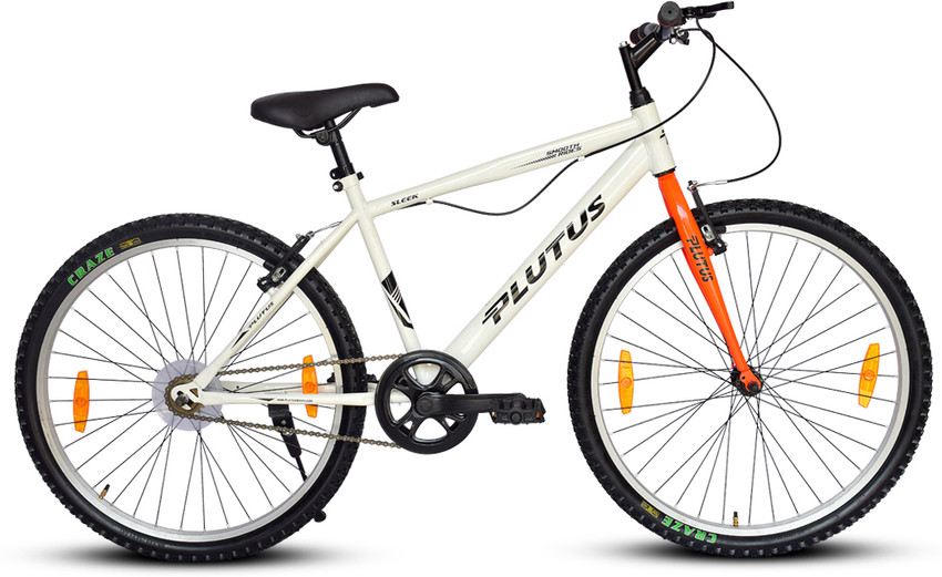 Plutus Sleek Road Bike Age 12 with V Brake Single Speed White