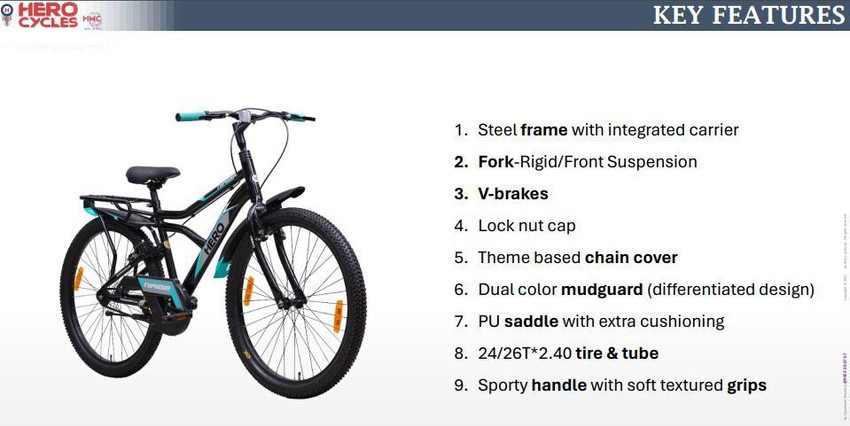 HERO TYPHOON IBC Wheel Size 26 Non Suspension POWER Brake 26 T Mountain Cycle Price in India Buy HERO TYPHOON IBC Wheel Size 26 Non Suspension