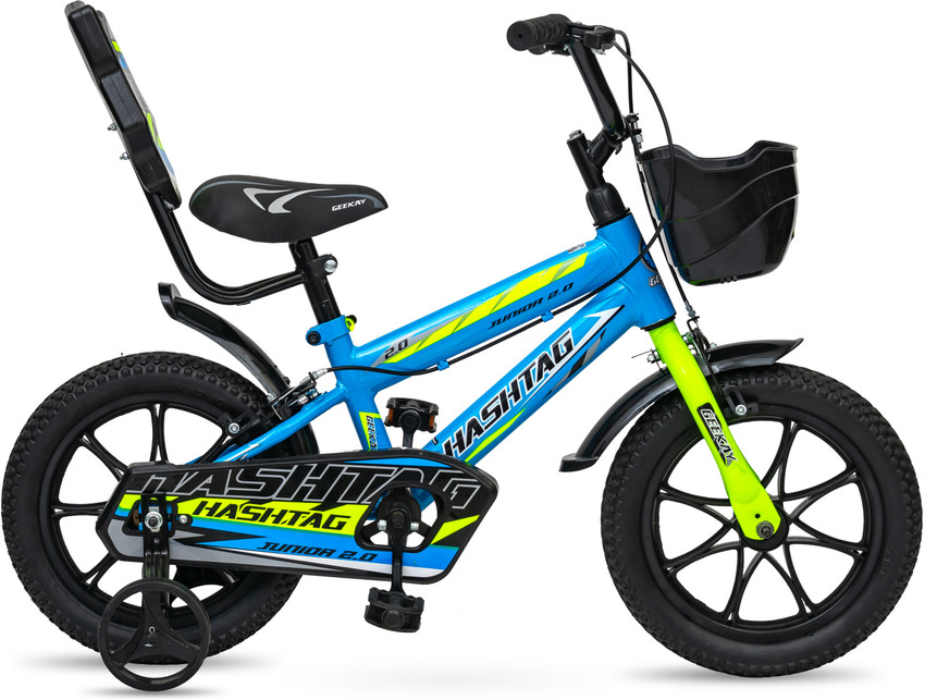 Geekay Hashtag Junior 2.0 Single Speed 14T Kids Cycle Blue Green 14 T Road Cycle Price in India Buy Geekay Hashtag Junior 2.0 Single Speed 14T Kids Cycle Blue
