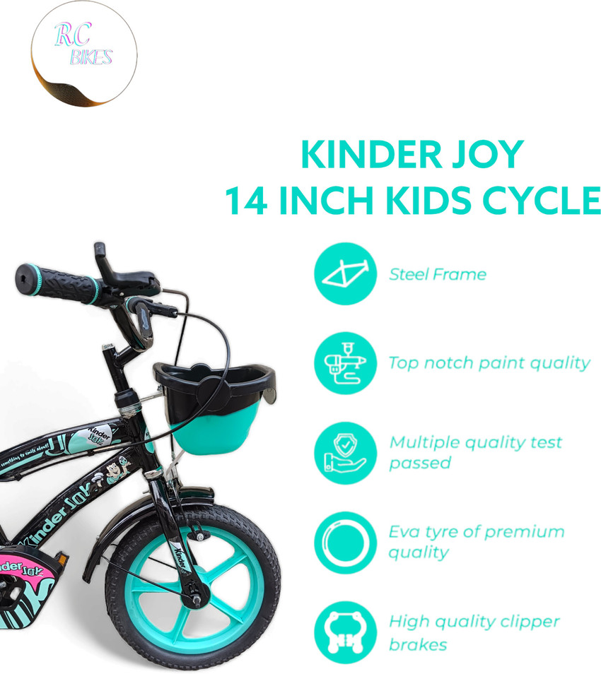 Rachnacycle KINDER JOY 14T BMX 95 ASSEMBLED ROAD CYCLE FOR 2 4 YEAR KIDS Black Sea green 14 T Roadster Cycle Price in India Buy Rachnacycle KINDER JOY 14T BMX 95 ASSEMBLED ROAD CYCLE FOR
