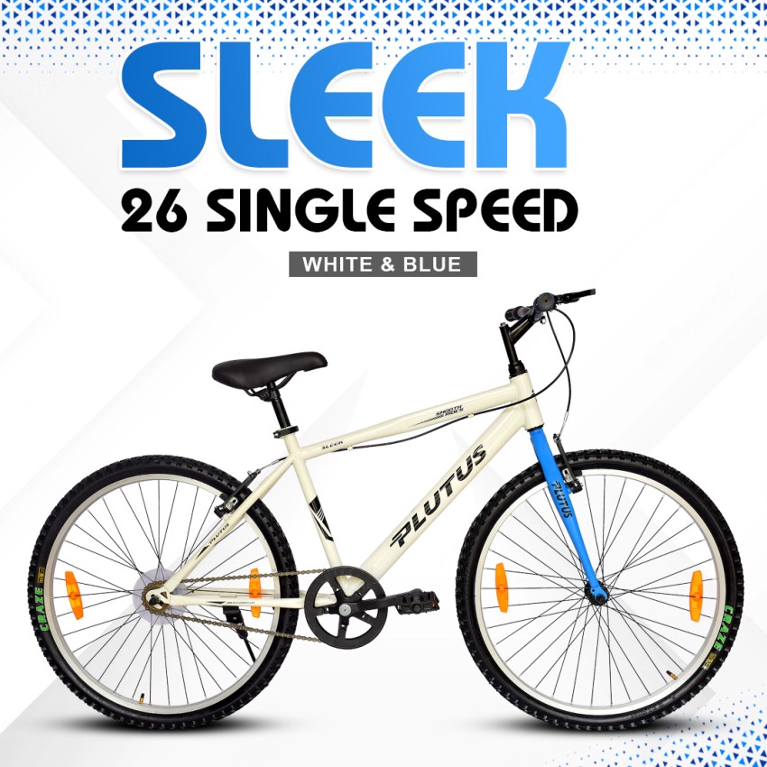 Plutus Sleek Road Bike Age 12 with V Brake Single Speed White