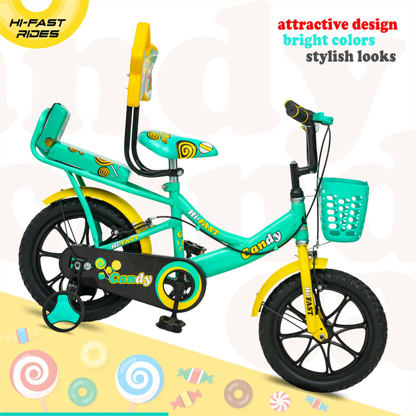 Hi Fast Candy Unisex Kids Cycle For Age 2 To 5 Years With Back Seat 95 Assembled 14 T Road Cycle Price in India Buy Hi Fast Candy Unisex Kids Cycle