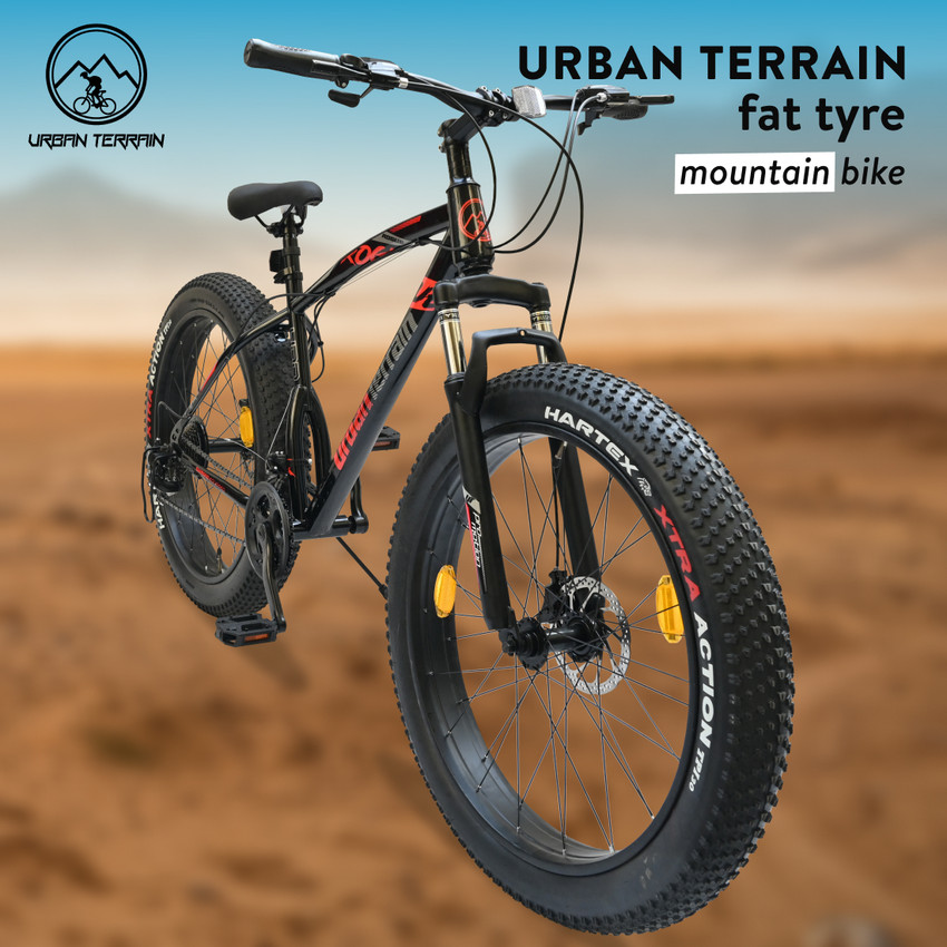 Urban Terrain Rogue MTB Fat Tyre Cycles Shimano Geared for Men with Dual Disc Brake 26 T Road Cycle Price in India Buy Urban Terrain Rogue MTB Fat Tyre Cycles Shimano