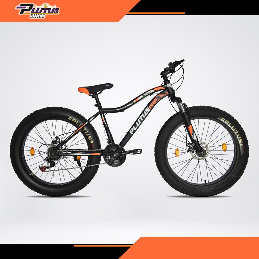 PLUTUS Super Fat Bike with 21 Gears Multi Speed Fat Cycle with Dual Disc Brake 26 T Fat Tyre Cycle Price in India Buy PLUTUS Super Fat Bike with 21 Gears