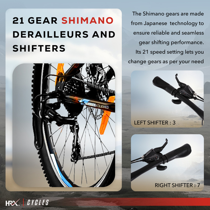 HRX Cycles by Hrithik Roshan BLACKFYRE 27.5T 21 Speed Steel With