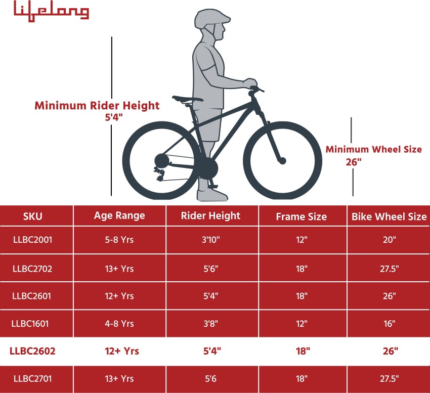 Lifelong Falcon 26 T with Disc Brake and Suspension Matte Black