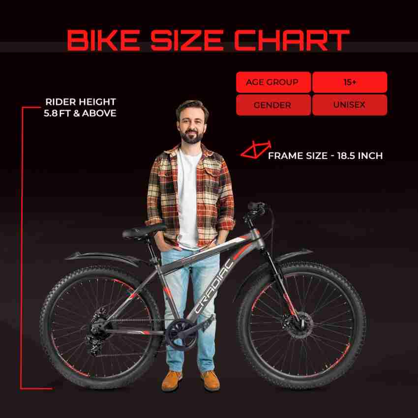 29 inch mountain discount bike size chart