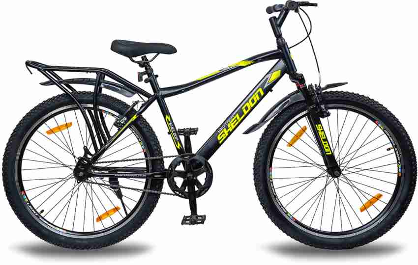 Sheldon Neutron Cycle with Power Brake and Front Suspension BLACK 26 T Mountain Cycle Price in India Buy Sheldon Neutron Cycle with Power Brake and Front Suspension BLACK 26 T Mountain