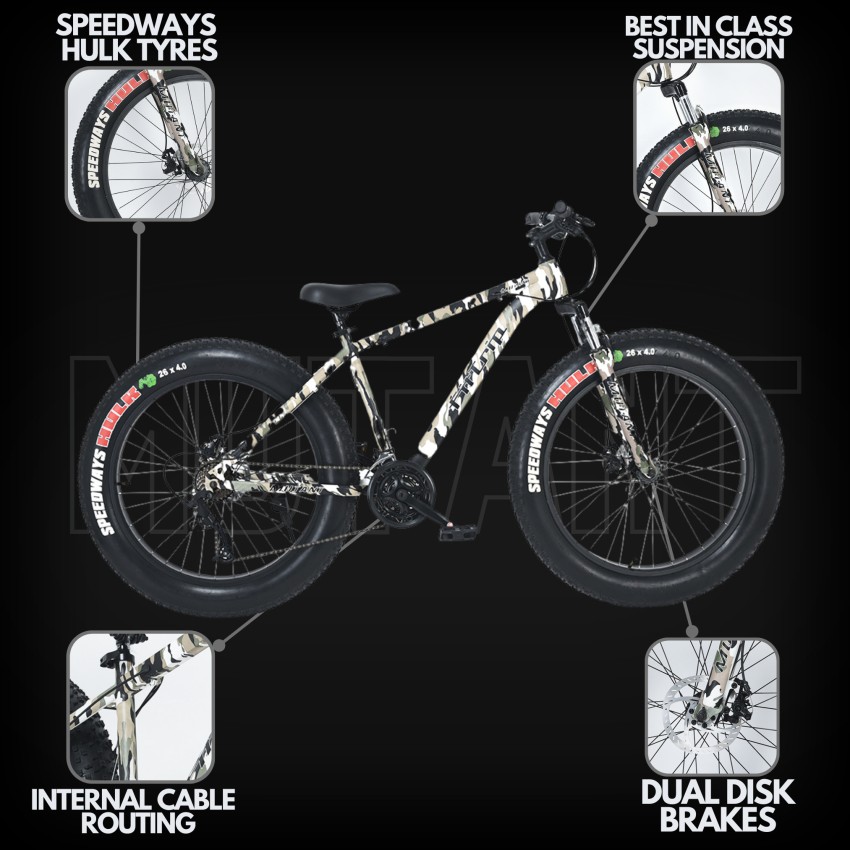 FitTrip Mutant 24 Speed White Camo 26 T Fat Tyre Cycle Price in