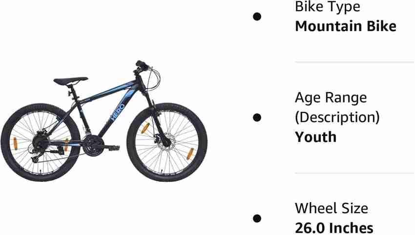26 wheel bike size chart sales