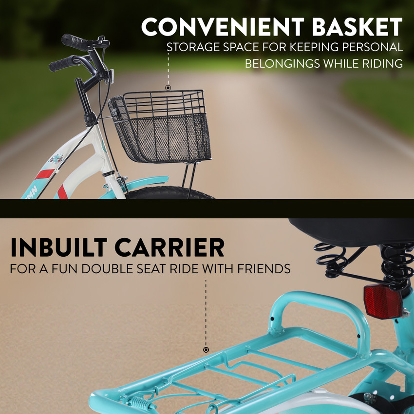 Urban Terrain Autumn Cycle for Girls Women with Front Basket