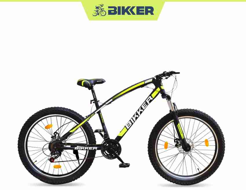 BIKKER Semi Fat 26T Water Decal Sticker Shimano Multispeed Dual Disc Brake Bike 26 T Fat Tyre Cycle Price in India Buy BIKKER Semi Fat 26T Water Decal Sticker Shimano Multispeed