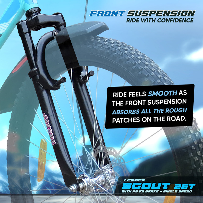 Leader scout 26t cycle front suspension front disc outlet
