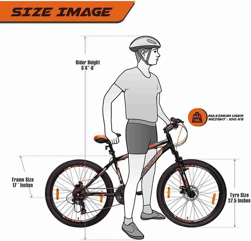 27.5 inch mountain discount bike size chart