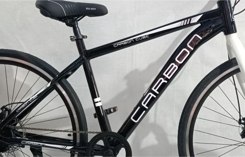 CarbonBike Carbon Bike 8 Speed Hybrid Bicycle 700C T Hybrid Cycle