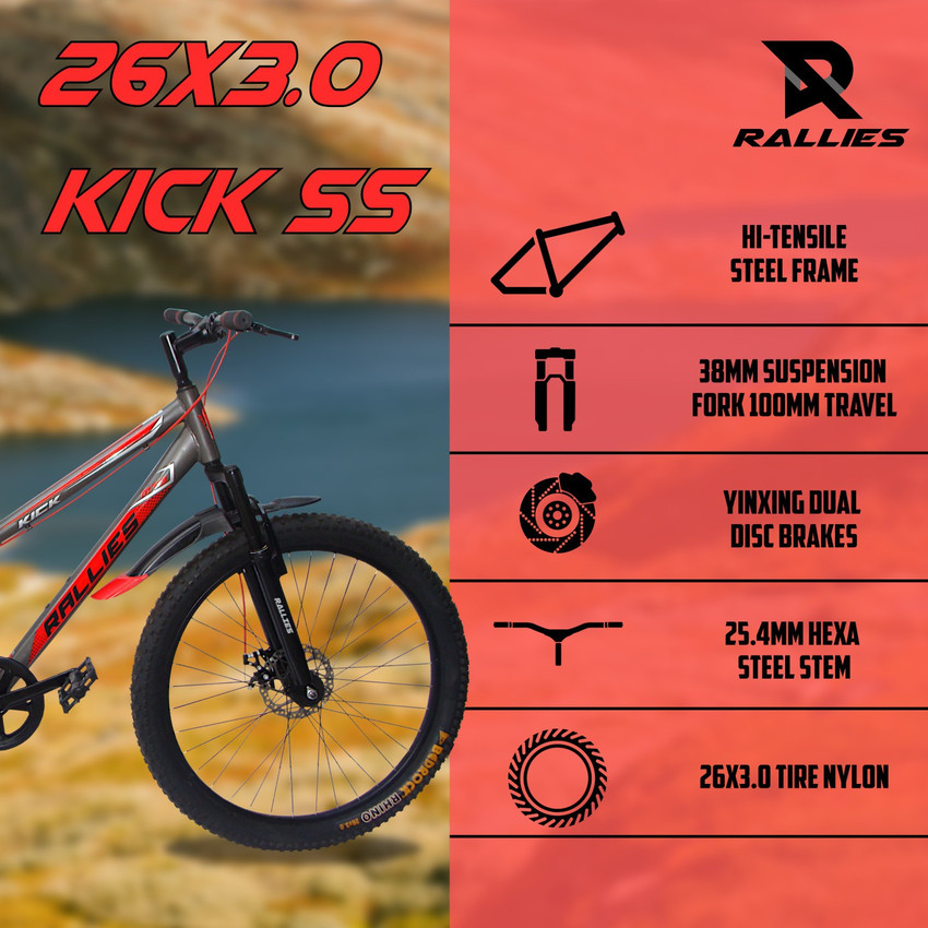 rallies 26X3.0 KICK SPORTS SS DUAL DISC 26 T Fat Tyre Cycle Price