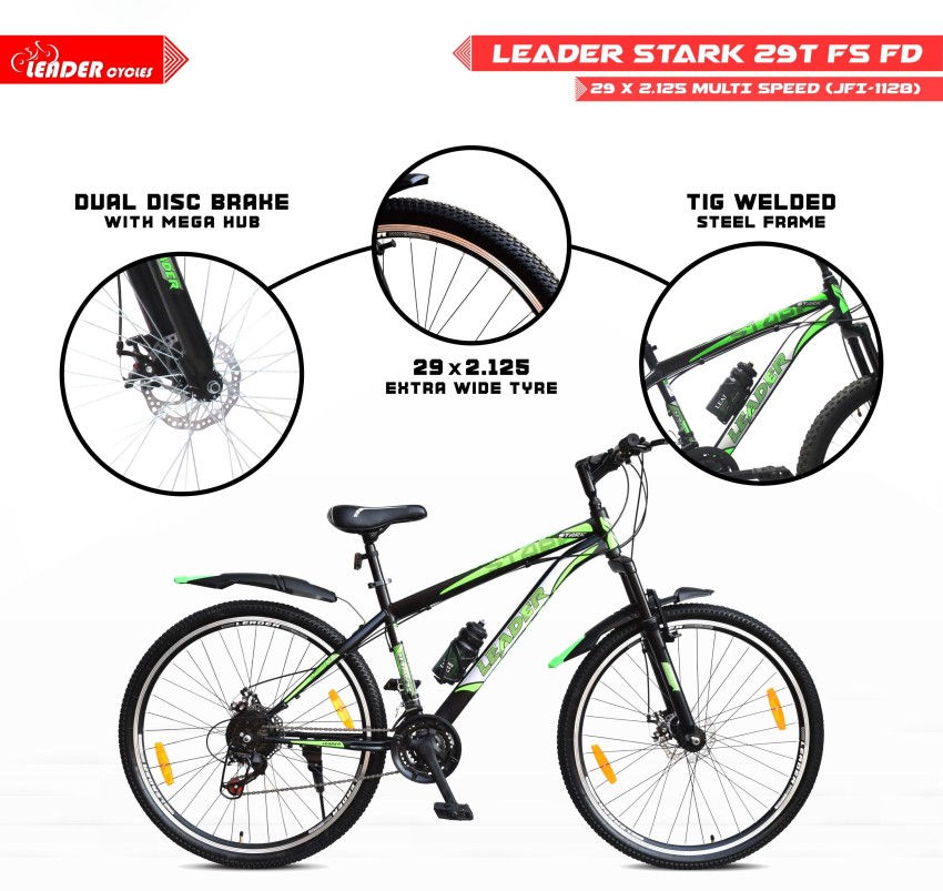 LEADER Stark MTB cycle with Dual Disc Brake and Front Suspension