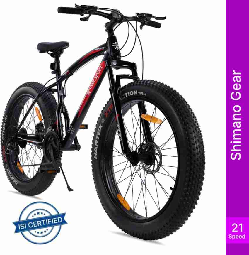 Cultsport Monstro Fat Bike 26T Black Mountain Bike With Cycling