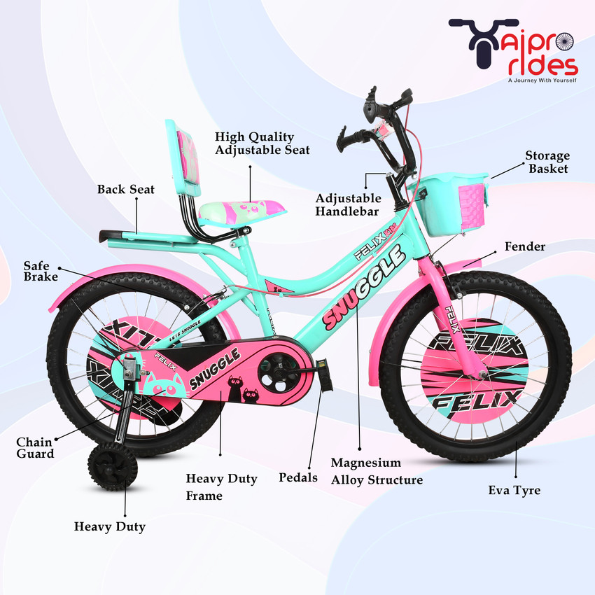 Xaipro 20t Snuggle Cycle AQUA SKYBLUE PINK FOR 5 TO 8 YEARS KIDS 96 ASSEMBLE CYCLE 20 T BMX Cycle