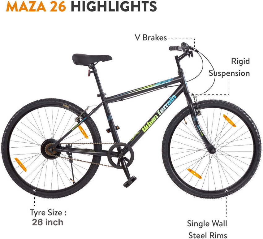 Urban Terrain Maza Cycles For Men with Cycling Event Ride Tracking App 26 T Road Cycle Price in India Buy Urban Terrain Maza Cycles For Men with Cycling Event