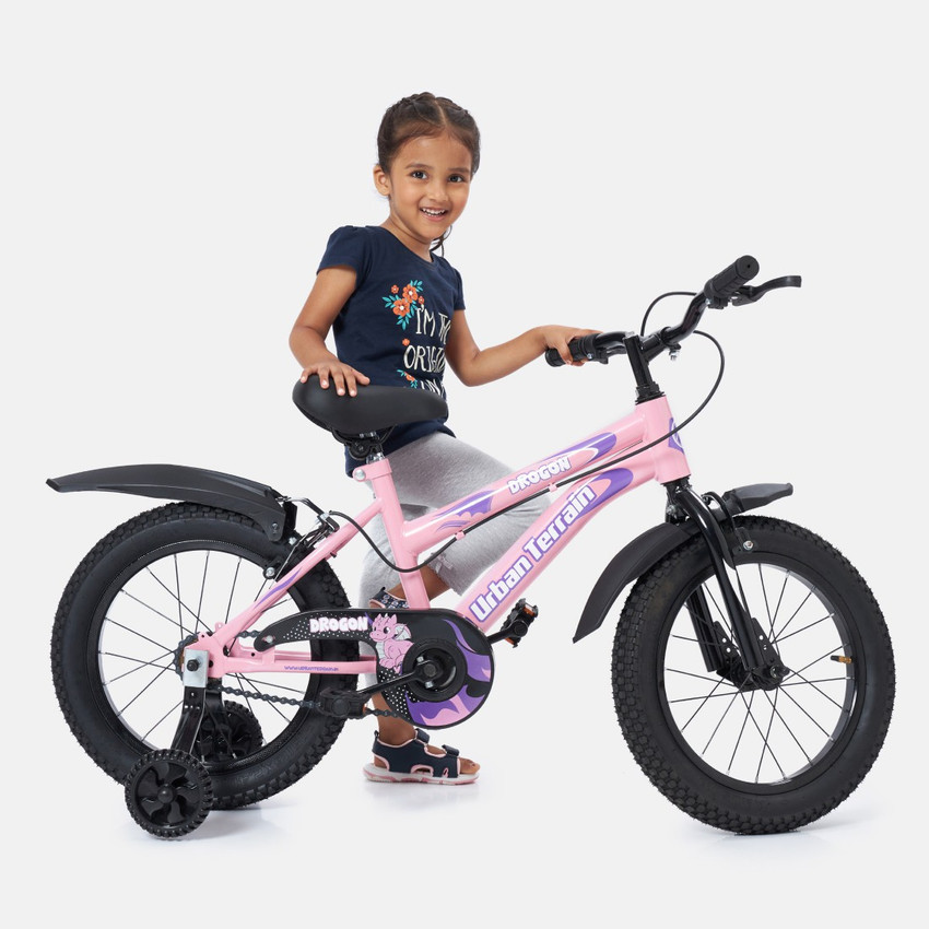 Urban Terrain Drogon Steel Frame Kids Cycles for 4 6 Years Comes With Training Wheels 16 T Hybrid Cycle City Bike Price in India Buy Urban Terrain Drogon Steel Frame Kids Cycles for