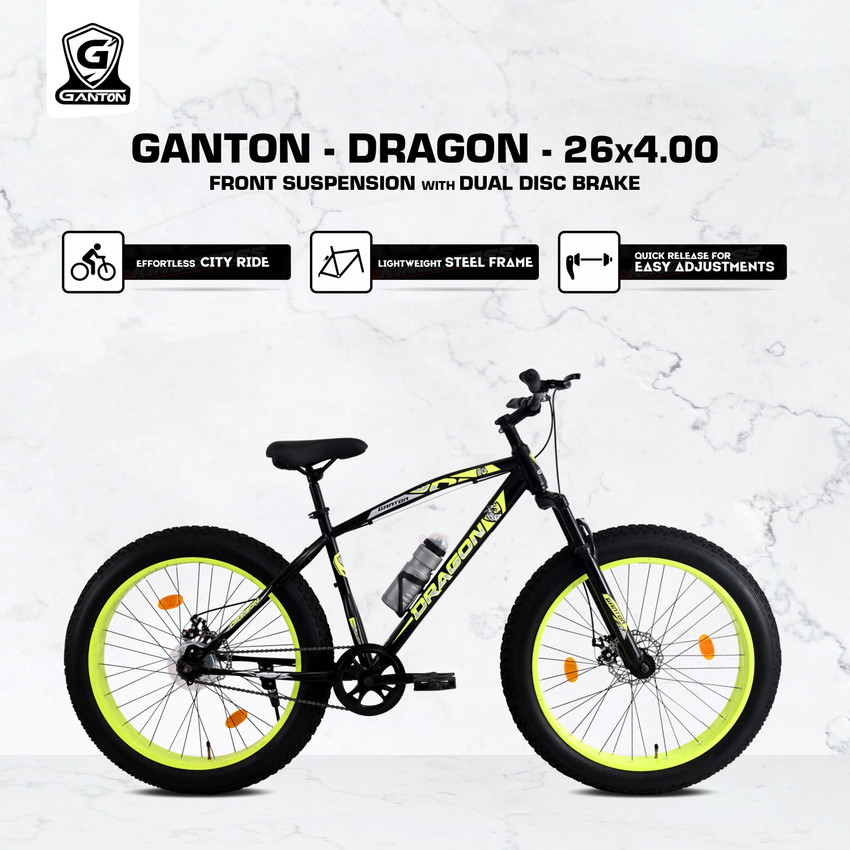 GANTON 26x4.00 FAT BIKE WITH DUAL DISC BRAKE FRONT SUSPENSION 26