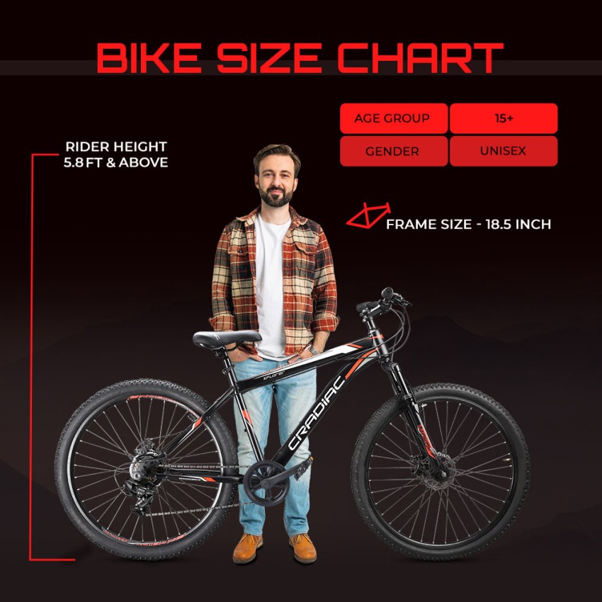 Bicycle size chart inches hot sale