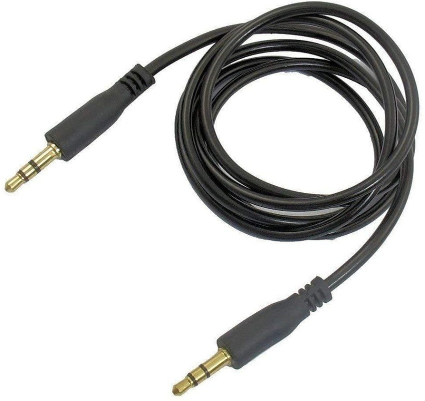 Mahaganpati Accessories AUX Cable 1 m 3.5mm Male to Male Stereo Audio Aux  Cable With Gold Plated Connectors- 1M (Black) - Mahaganpati Accessories 