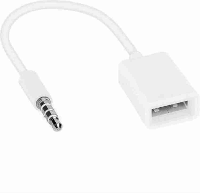 SANNO WORLD AUX Cable 0.1 m 3.5mm Male Car AUX Audio Jack to USB