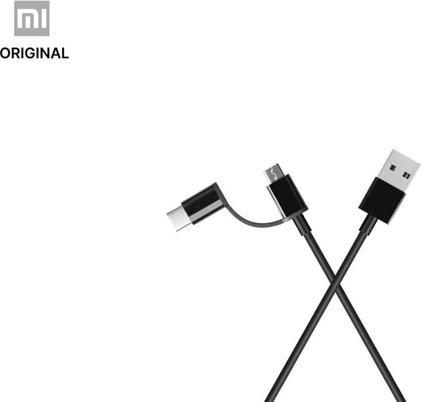 Mi 2 in 1 USB Cable - Micro USB to Type C (30cm) White 
