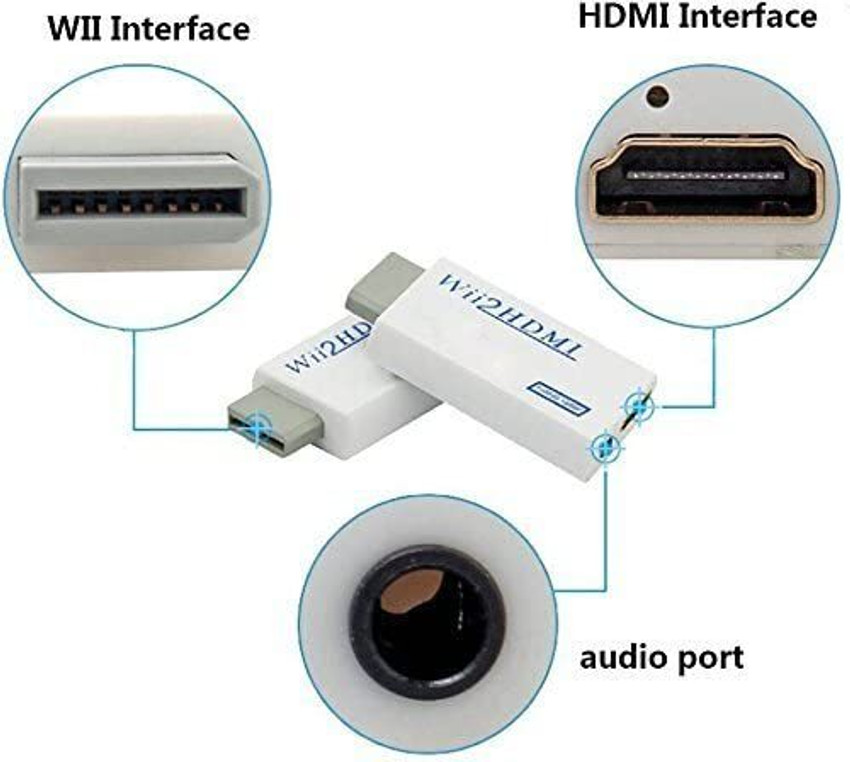 RuhZa Wii2HDMI Adapter 3.5mm Audio Video Output Wii to HDMI 1080P