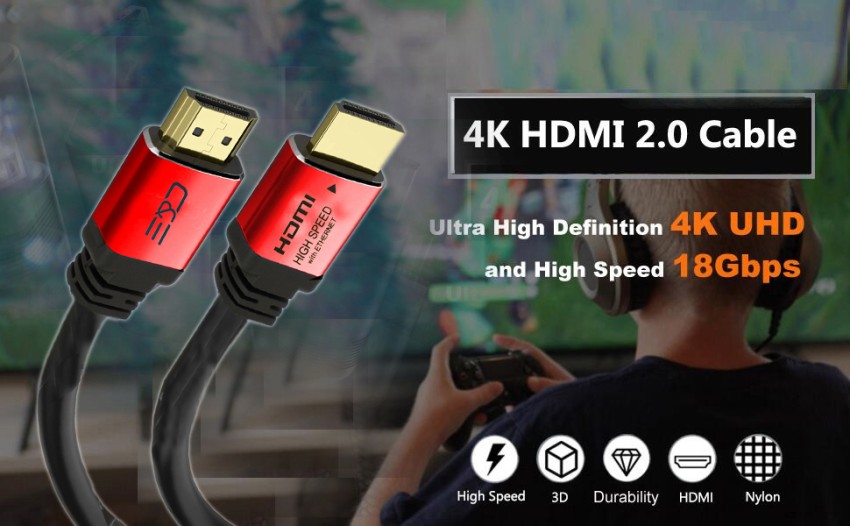 C & E HDMI Cable 1.83 m Meter 6ft ULTRA HDMI 2.0-18Gbps 4K@60Hz (RED) - C E : Flipkart.com