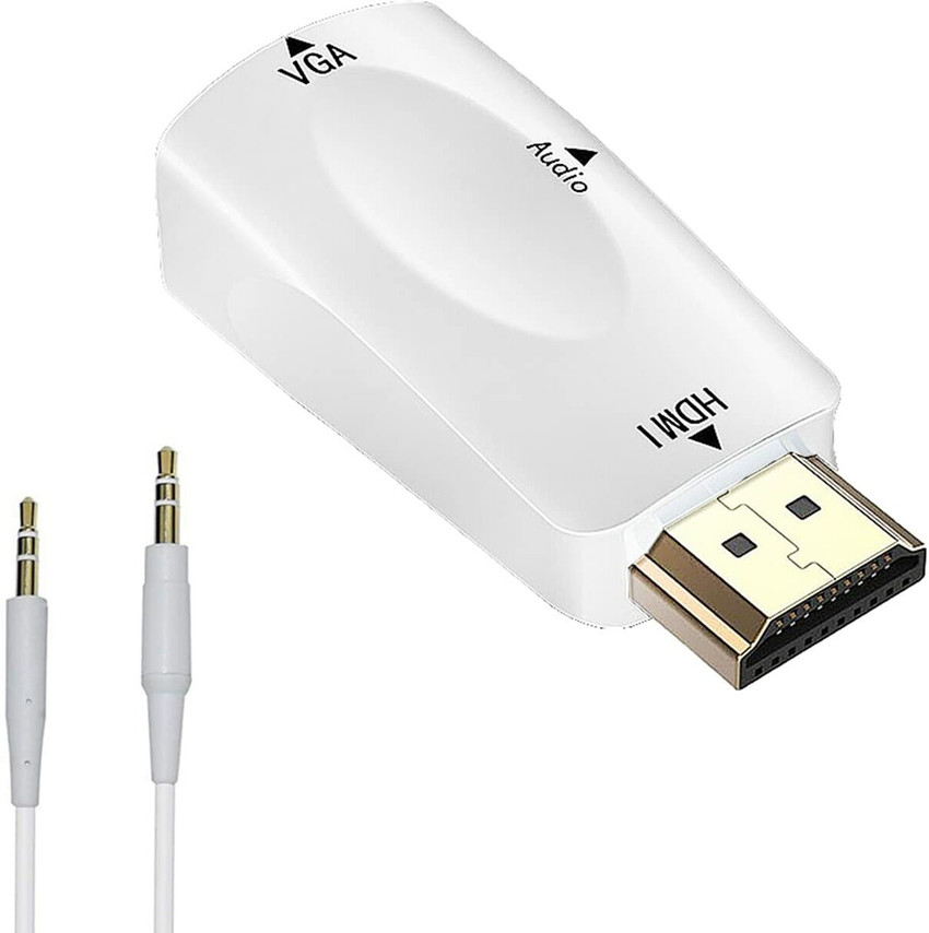 SYGA HDMI Cable 3 m 1080P HDMI Male to VGA Female Converter Box Adapter 3.5mm Port for PC HDTV White SYGA Flipkart