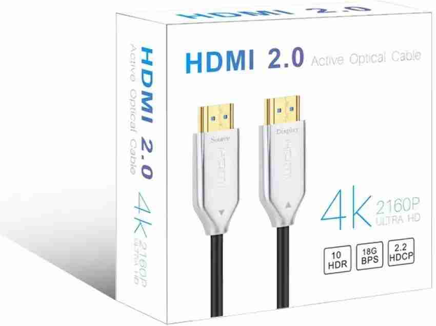 microware HDMI Cable 15 m Video cable HDMI 2.0 HDMI Ultra HD 4K active  fiber optical cable - microware 