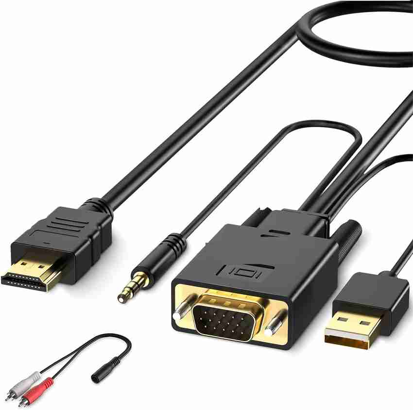 RuhZa HDMI Cable 3 m VGA to HDMI Adapter Cable 10FT 3M Old PC to New TV Monitor with HDMI RuhZa Flipkart