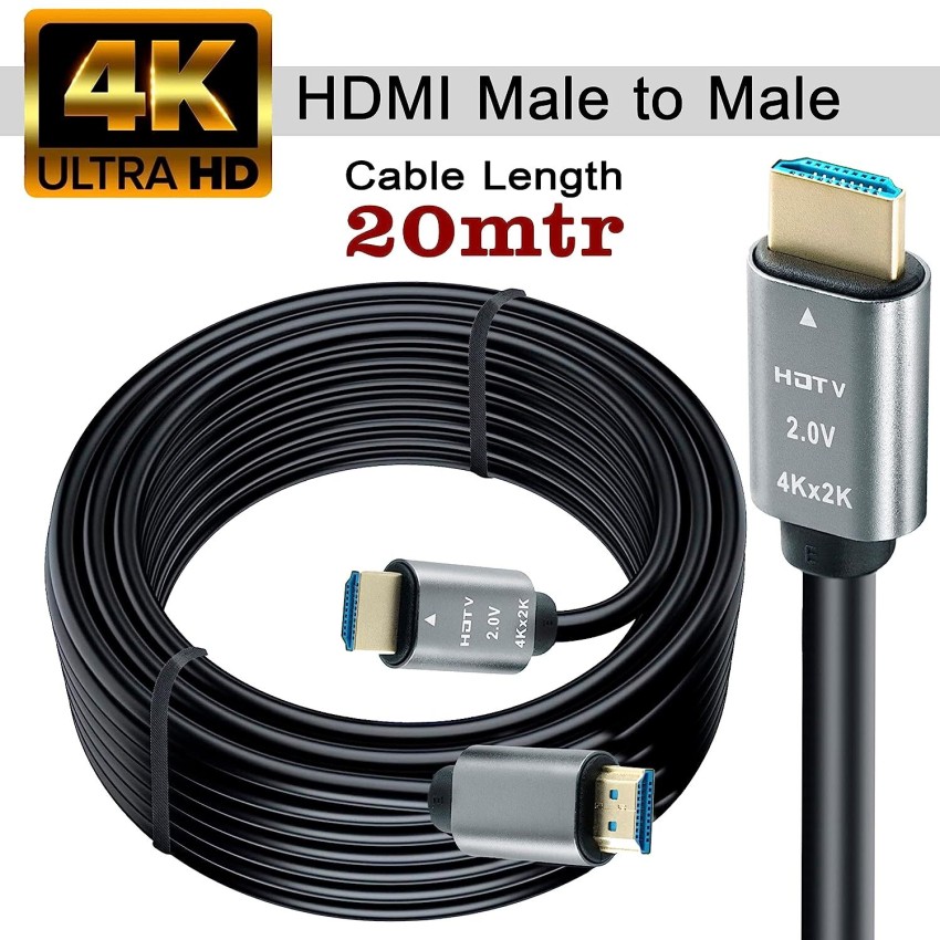 Cable Hdmi 2.0 4k Ultra Hd Alta Velocidad 3d 20 Metros 2160p Negro PVC