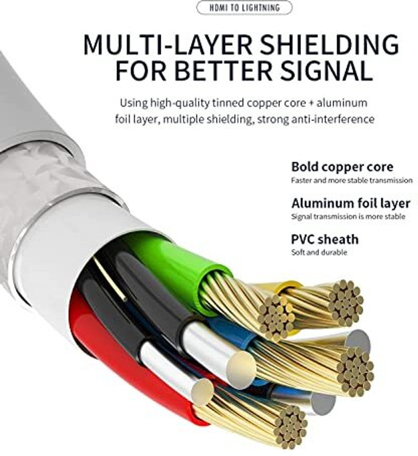 hiperads Lightning Cable 10 m Light ning to HDMI Adapter Digital