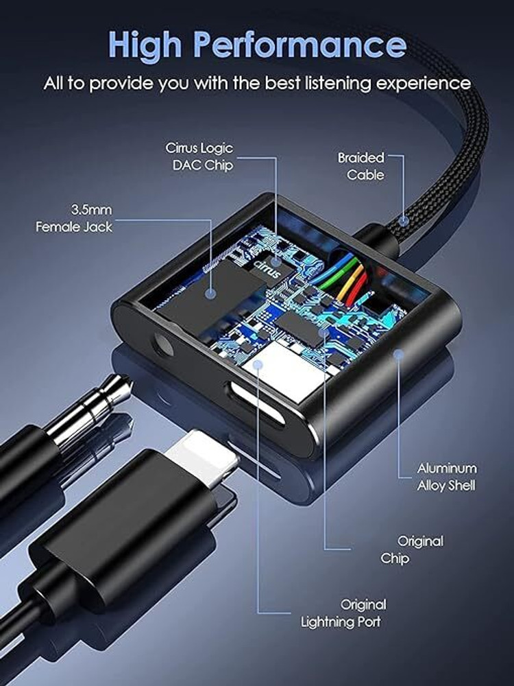 Iphone lightning charger outlet and headphones