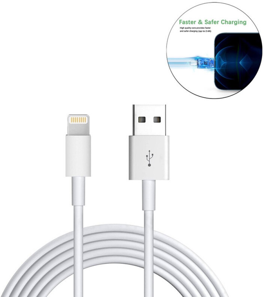 hirdesh Lightning Cable 1 m Lightning to USB Cable 1M WHITE