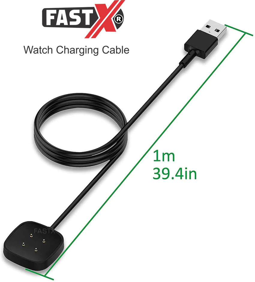 FASTX Magnetic Charging Cable 1 m Watch usb wire for fitbit versa 3 sense smartwatch 4 pin adapter charger cord FASTX Flipkart