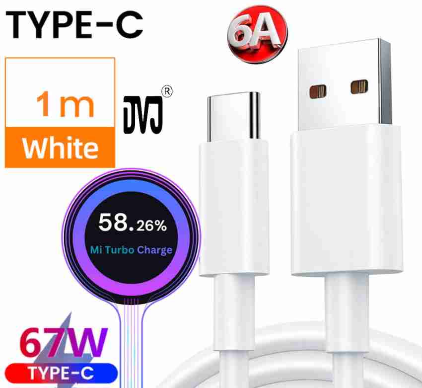 Buy 6A Quick-charge Type C Charging Cable 1m Compatible For Mi 67W  Compatible Compatible For redmi K50i/K20/K20 Pro/Mi 12 Pro/11X Pro/11X/11  Lite NE/11i/9 Pro/10 Pro/11 Pro Online at Best Prices in India 