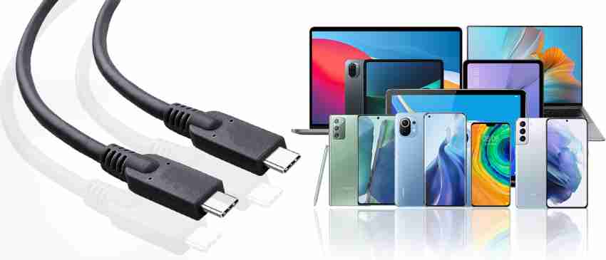 C & E Type C 0.5 m USB 2.0 Type C to Type C Cable 0.5m [1.5ft] 60W/3A USB  Type C Charger Cord - C & E 
