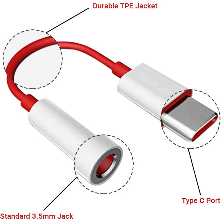 VASMR Type C 6 m USB Type C to 3.5mm Adapter for OnePlus 10 pro Oneplus 11R 7T 8T 9 Pro Headphone Jack Adapter VASMR Flipkart