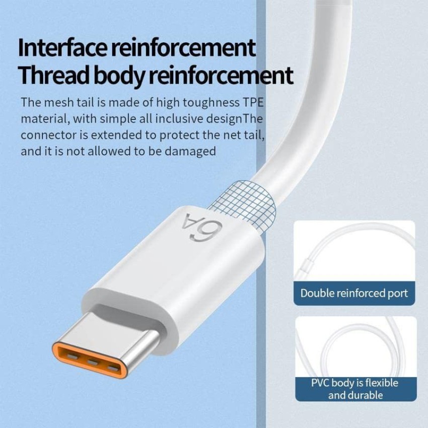 NeroEdge USB Type C Cable 1 m MI Redmi 67W Data Cable 6A Original High  Speed Type C Xiaomi Cable Turbo - NeroEdge 