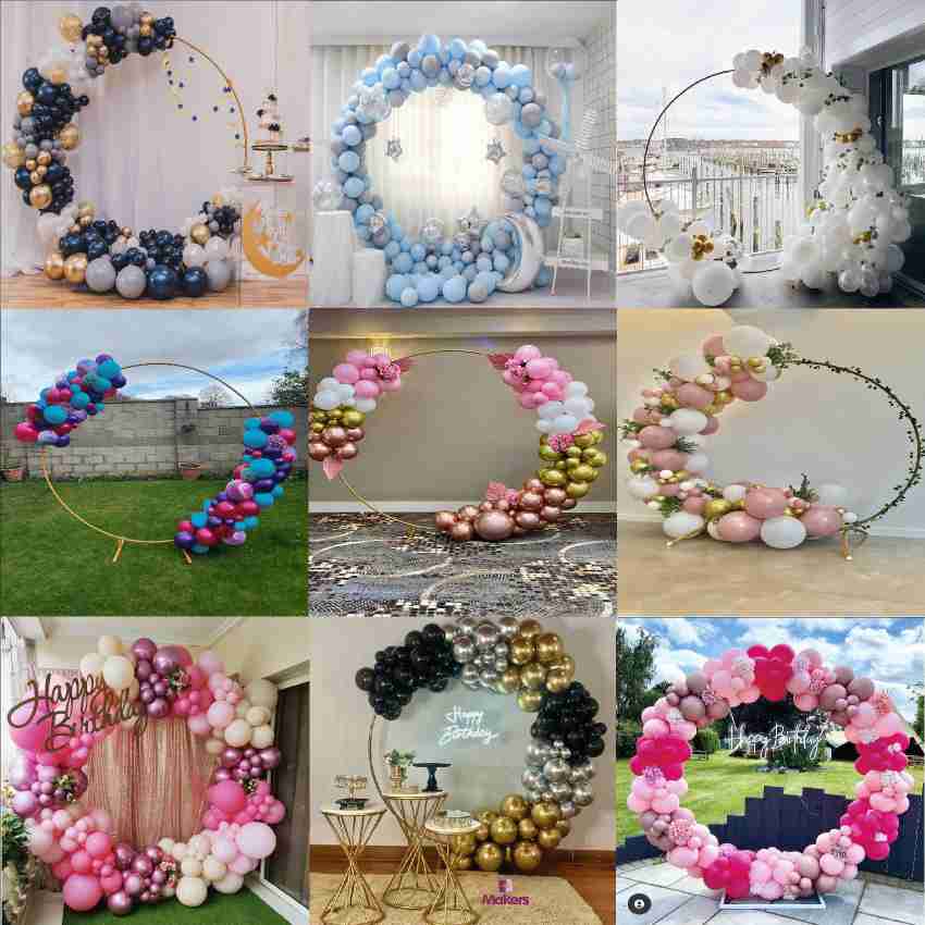 Samanth Creations White Balloon Decoration Arch Stand